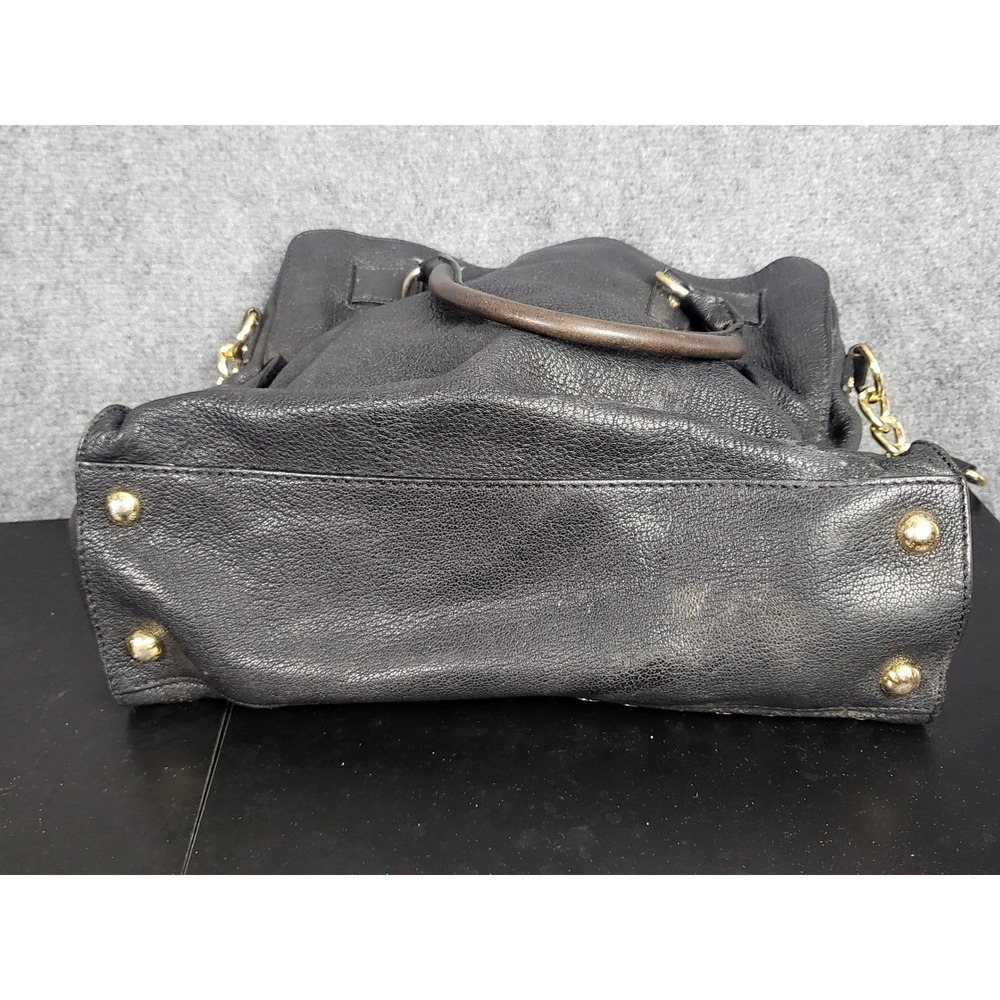 Michael Kors Grommet Hamilton Studded Satchel Bag Gold Hardware Black Leather - Picture 5 of 11
